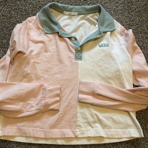 Vans Color Block Long Sleeve Cropped Tee